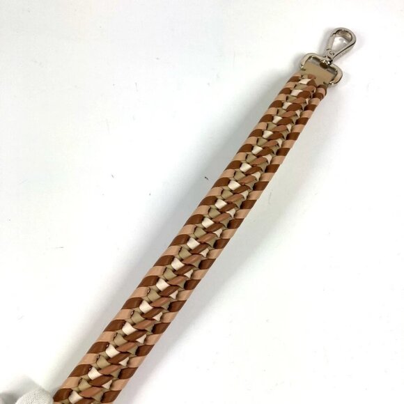 FENDI Strap you Striped Bicolor Bag Accessories Shoulder strap Leather Beige - Picture 2 of 14